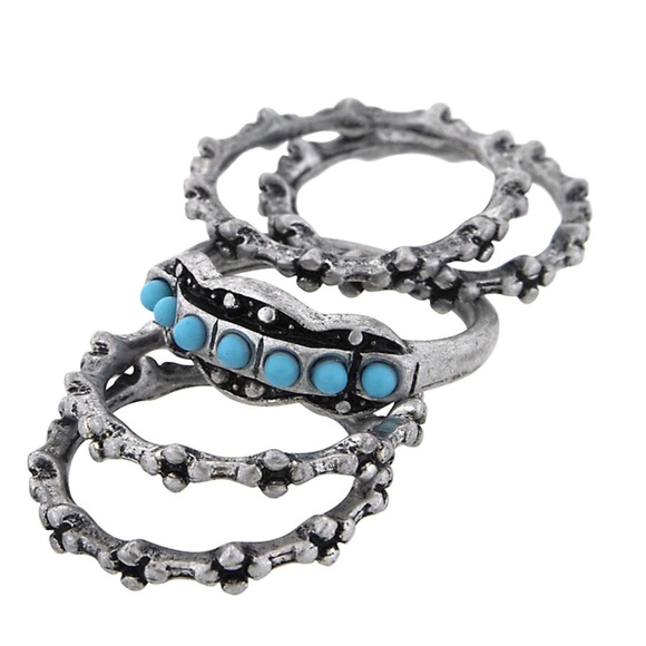 Set of Five Stackable Rings, sz 7 - Picture 1 of 7